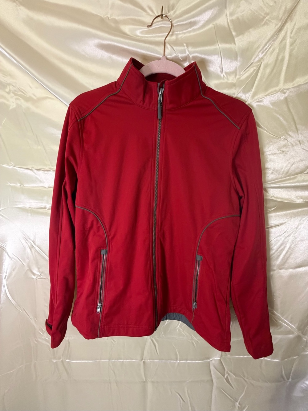 Cutter & Buck Womens M Red Golf Jacket Full Zip Lightweight Mesh Lined
